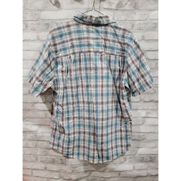 Marmot Men Northside Checkered Shirt Size Medium Short Sleeve Plaid Blue Red - Picture 8 of 9